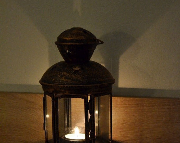 10%OFF Rustic metallic bronze lantern / rustic lantern / wedding lanterns / Rustic home decor
