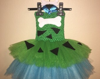 Pebbles Inspired Tutu Dress Plus With Your Choice Of Matching Headband Or Bow.