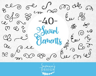 Digital frames and borders, svg borders, handdrawn clipart, doodle svg, border svg, swirl svg, swirl clipart, vector frames, border elements