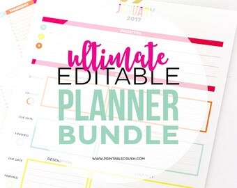 Ultimate Editable Planner Bundle Set of 5 (20%off!)