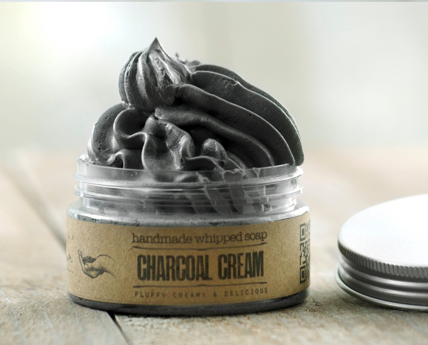 ACTIVATED CHARCOAL CREAM Whipped Soap Detoxifing extremely