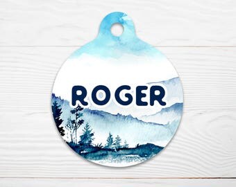 Double Sided Pet Tag, Pet ID Tag, Circle Pet Tag, Modern Pet Tag, Monogrammed Dog Tag, Custom Dog Tag, Personalized Pet Tag, Dog Tag