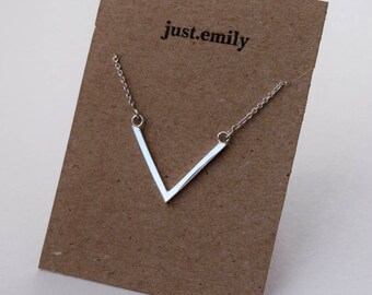 Geometric Necklace | Silver Triangle Necklace