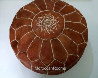 Moroccan leather Pouf BR346