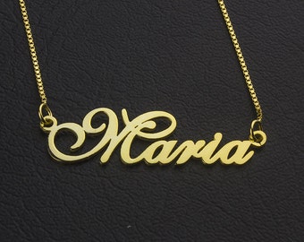 Nameplate Necklace, Personalized Name Necklace, Customized Necklace, Gold Name Necklace, Name Pendant Necklace, Name Plate Necklace, Gifts
