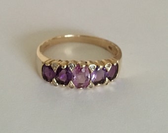 Purple diamond ring | Etsy