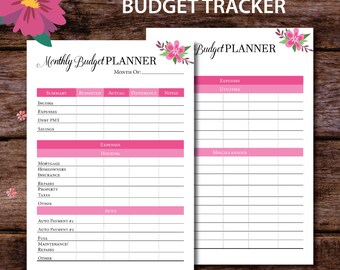 half page budget planner printable