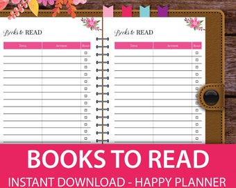 Books to Read, Reading Journal, Book Journal, Reading log, Reading List, Reading Tracker, Reading Planner, Reading Diary, Classic HP