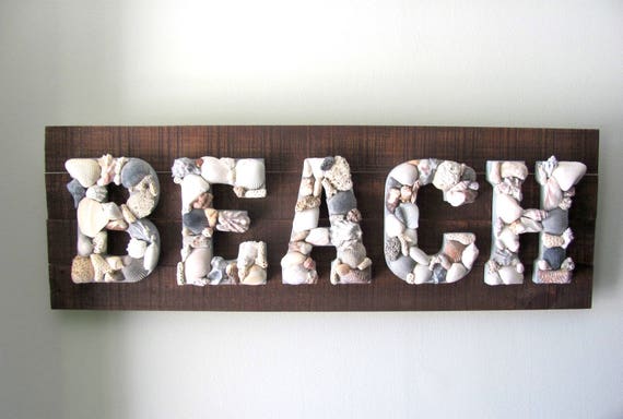 Beach Sign, Beach Wall Art, Beach Decor, Beach Art, Coastal Sign, Coastal Art, Seashell Art, Seashell Decor, Nautical Decor