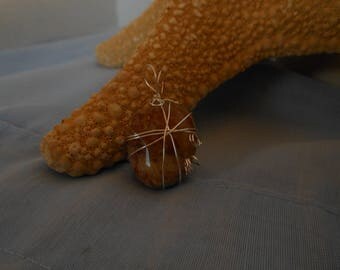 Natural stone wire wrapped pendant
