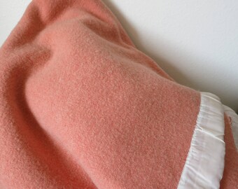 Vintage Wool Blanket, Wool Throw, Wool Bed Blanket, North Star Blanket, Farmhouse Decor Millennial Pink Pink Blanket Throw Housewarming Gift