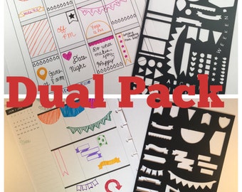 Ultimate Bullet Journal or Planner Stencil Dual Pack
