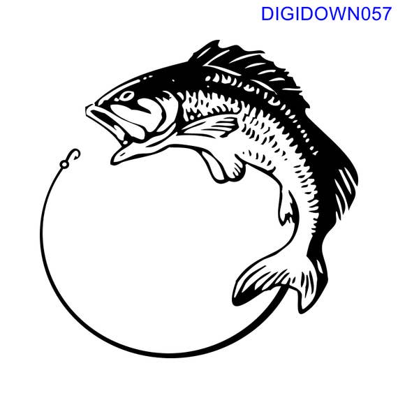 Download Fish and Hook SVG Cut File mtc svg pdf eps ai dxf png
