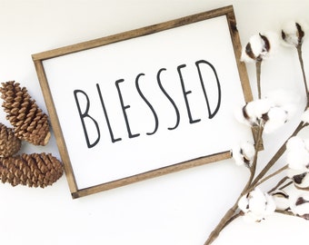 Rae Dunn Sign, Rae Dunn Blessed Sign, Rae Dunn Inspired Sign, Blessed Sign, Scripture Sign, Housewarming
