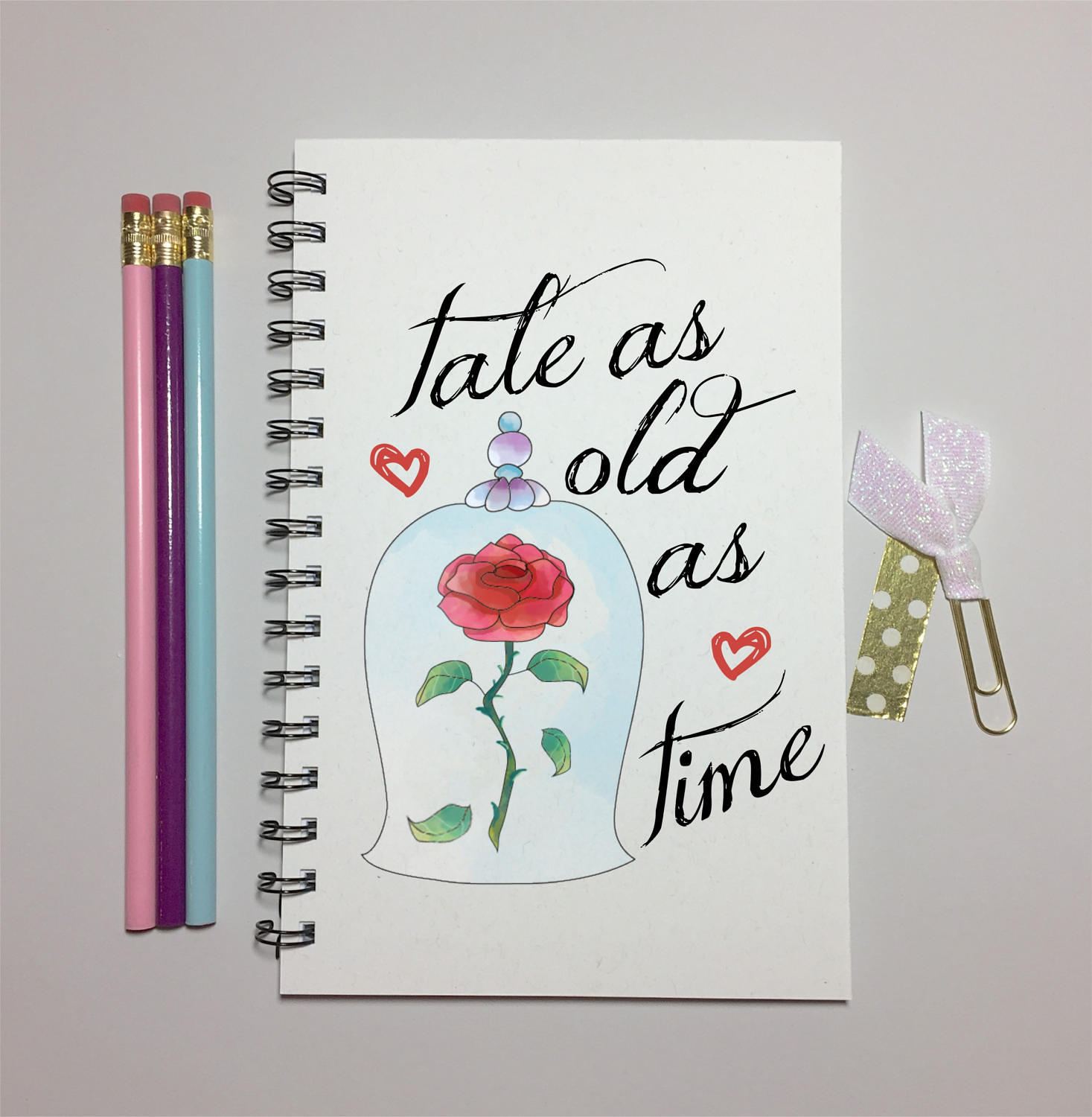 Tale as Old as Time Beauty and The Beast Rose Journal