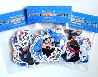 Overwatch God Sticker Pack Reaper/ Genji/ Soldier76/ Zenyatta/ Winston/ McCree/ Hanzo/ Bastion/ Roadhog/ Reinhardt/ Lucio/ Torbjorn/ Junkrat
