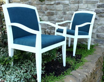Teal & White Accent Chairs
