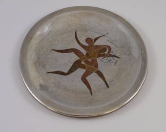 Metales Casados Mixed Metal Dancing People Dish(01085)