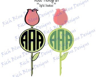 Rose Monogram, Flower Monogram, roses, love monogram, flower monogram svg, rose monogram svg, dxf, monogram