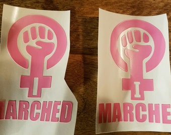 Women's March 2017 "I MARCHED" Vinyl Decal