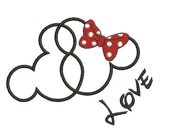 Mickey Mouse Applique Embroidery Design Mickey Head Bow Applique Mickey Ears Applique Embroidery Machine Instant Download Q8046