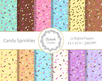Sprinkles digital paper - Candy clipart - Scrapbook paper, Sprinkles Digital Paper, Candy Digital Paper, Commercial use - Candy Sprinkles