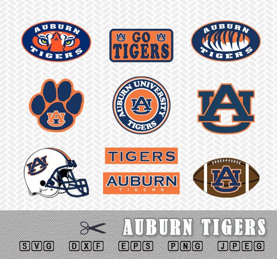 Auburn Tigers University Layered SVG PNG Cut Silhouette Studio Cameo ...