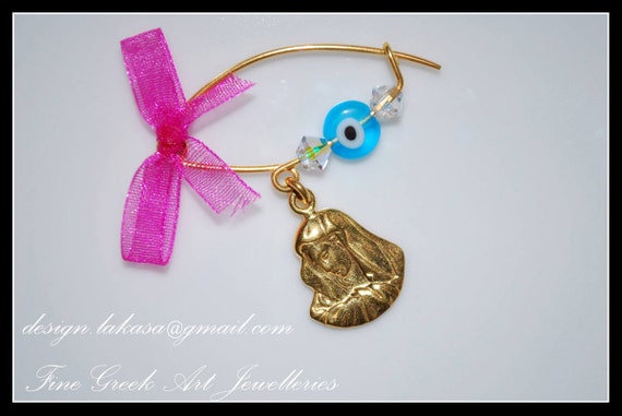 madona baby brooch sterling silver gold plated with swarovski crystals lakasa shop jewelry best gifts ideas baptism birthday mother children