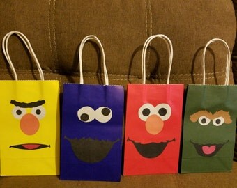 Sesame Street goodie treat bags Elmo Cookie Monster Bert