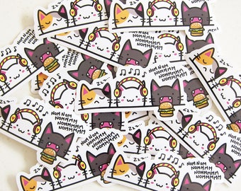 NOMNOMNOMM Cats - Vinyl Sticker - Cat vinyl sticker, cat sticker, die cut sticker, planner sticker, laptop sticker, kawaii cute cat stickers