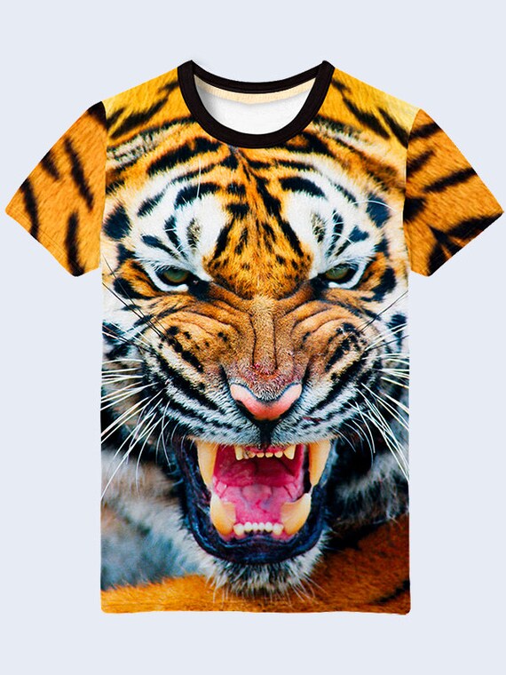 Tiger Mens Shirt Animal Tee Printed T Shirts Summer Clothes