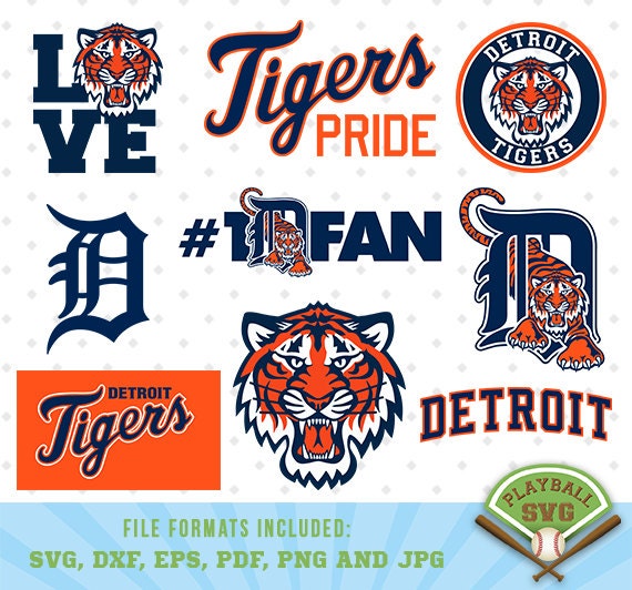 Detroit Tigers SVG files baseball designs contains dxf eps