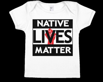 White Infant Baby Rib Short Sleeve Native Live matter(front) Navajo Pride (Back)