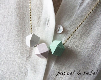 marshmallow mellow wooden beads necklace