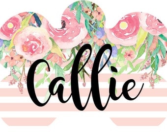Pet ID Tags, Personalised Pet Tag, Pet Name Tag, Dog Tag, Pink Floral theme