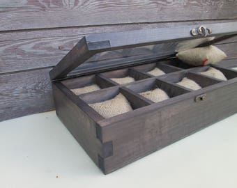 gift for men Watch Box Rustic Watch Box for Eight | 8 watches Men father's day gift for him, Watch Box Wood Men's Watch Box Color gray shale
