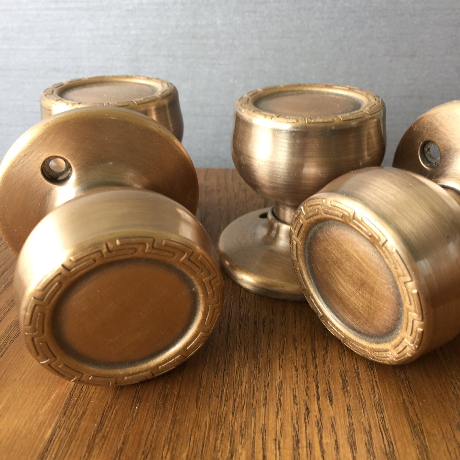 Set of 4 Kwikset Dummy Lock Door Knob Greek Grecian by TroveRetro