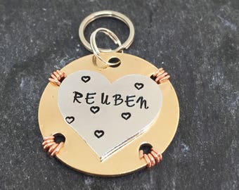 Dog id tag, id tags for dogs, custom made, hand stamped, pet id tag, pet supplies
