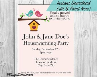Housewarming Party Invitation - Editable - Instant Download