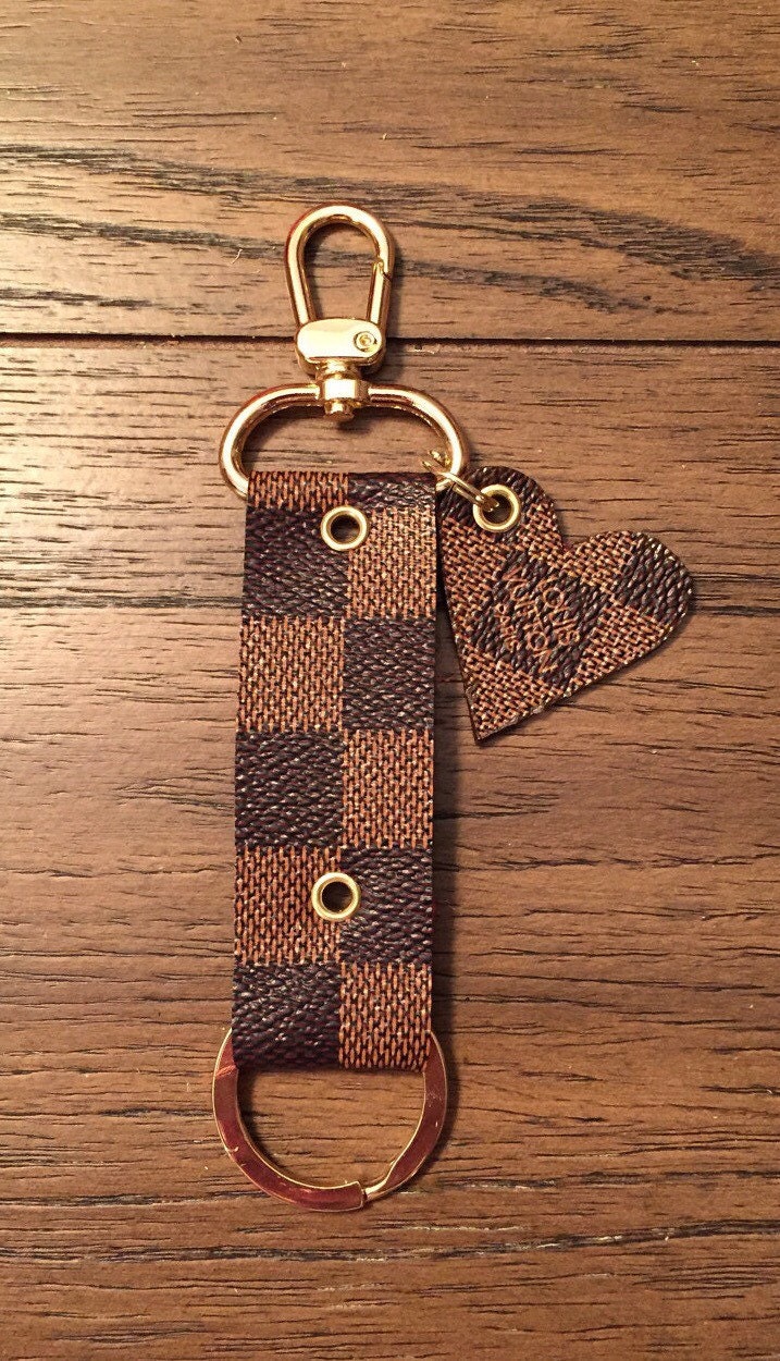 Key Fob/Bag Charm Made From Pre-Loved Louis Vuitton Canvas
