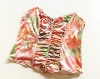 80s VeLvEt corset S M VinTage 36/38 80 HipSter WomaN Velvet