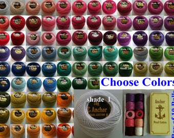 12 ANCHOR Pearl Cotton Crochet Embroidery Thread Ball Balls JP Coats Perle Cotton 85m size 8 . Colors Send in Message. Free Shipping