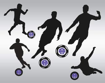 soccer monogram soccer ball SVG Clipart Cut Files Silhouette Cameo Svg for Cricut and Vinyl File cutting Digital cuts file DXF Png Pdf Eps