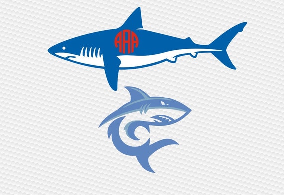 Download Shark monogram ocean SVG Clipart Cut Files Silhouette Cameo