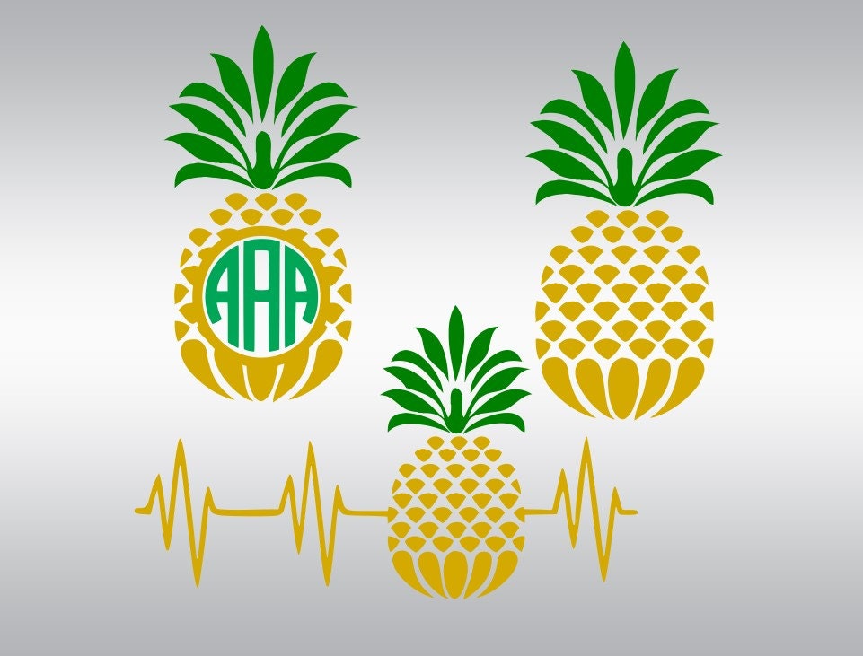 Download Pinapple pineapple monogram SVG Clipart Cut Files Silhouette