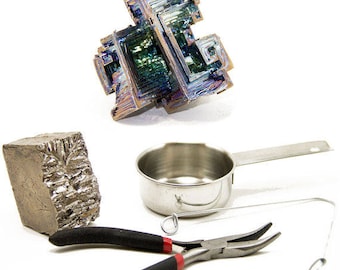 Bismuth Crystal Kit- Grow your own Bismuth Crystal, Gift for Him, Gift for Her, DIY Craft Kit, DIY Gift, Minerals and Rocks, Kit, Geode