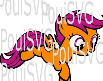 My Little Pony SVG,Scootaloo cut files, for Silhouette Cameo machines, and Cricut, Scrapbook, vinyl T-shirt Design,MLP FIM, Wall decal