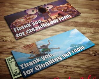 Printable Mousekeeping envelopes - Moana - Tip Envelopes - Instant Download