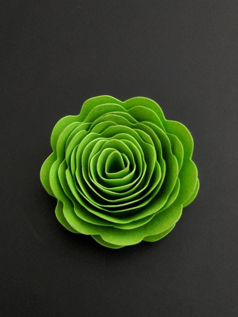Rolled Paper Flower 3d template SVG DXF cut file for