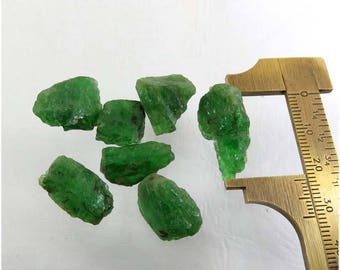 Nice Grade!! 105 Cts. Natural Green Garnet Rough. 7 Pcs. Rough Garnet gemstone. Green Garnet gemstone Rough.Natural Garnet Loose facet Rough